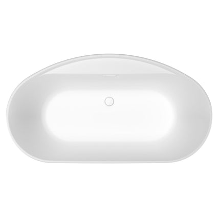 Emica 6434 AcrylX Freestanding Center Drain Bathtub in White with White Skirt - Plumbing Market