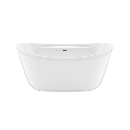 Suna 58 x 32 AcrylX Freestanding Center Drain Bathtub in White with White Skirt - Plumbing Market
