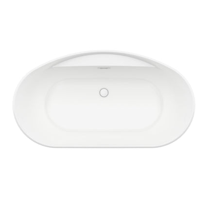 Suna 58 x 32 AcrylX Freestanding Center Drain Bathtub in White with White Skirt - Plumbing Market