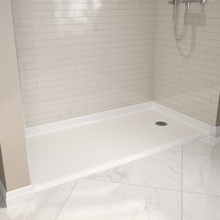 Outlook Base 6030 AcrylX Alcove Shower Base with Left-Hand Drain in White - Plumbing Market