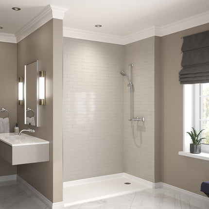 Outlook Base 6030 AcrylX Alcove Shower Base with Left-Hand Drain in White - Plumbing Market