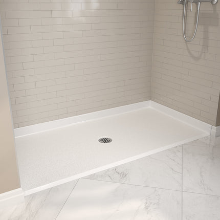 Outlook Base 6238 AcrylX Alcove Shower Base with Center Drain in White - Plumbing Market