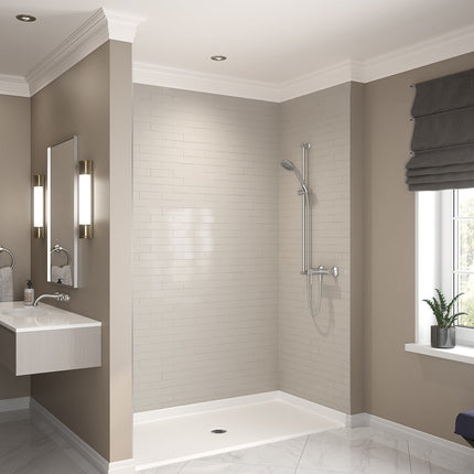 Outlook Base 6238 AcrylX Alcove Shower Base with Center Drain in White - Plumbing Market