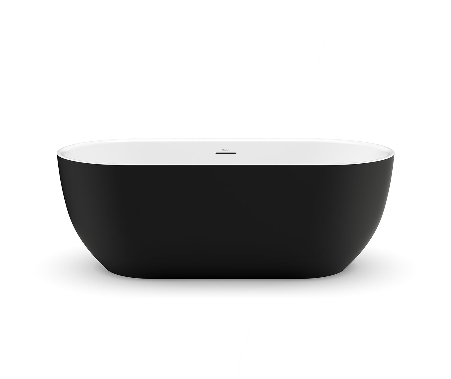Tosca Matte 6732 Acrylic Freestanding Center Drain Bathtub in Matte White with Matte Black Skirt - Plumbing Market
