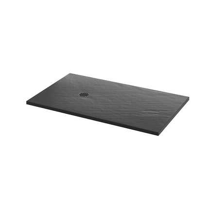 Fossil Base 6036 Natural Stone Alcove or Corner Shower Base with End Drain in Graphite - Plumbing Market