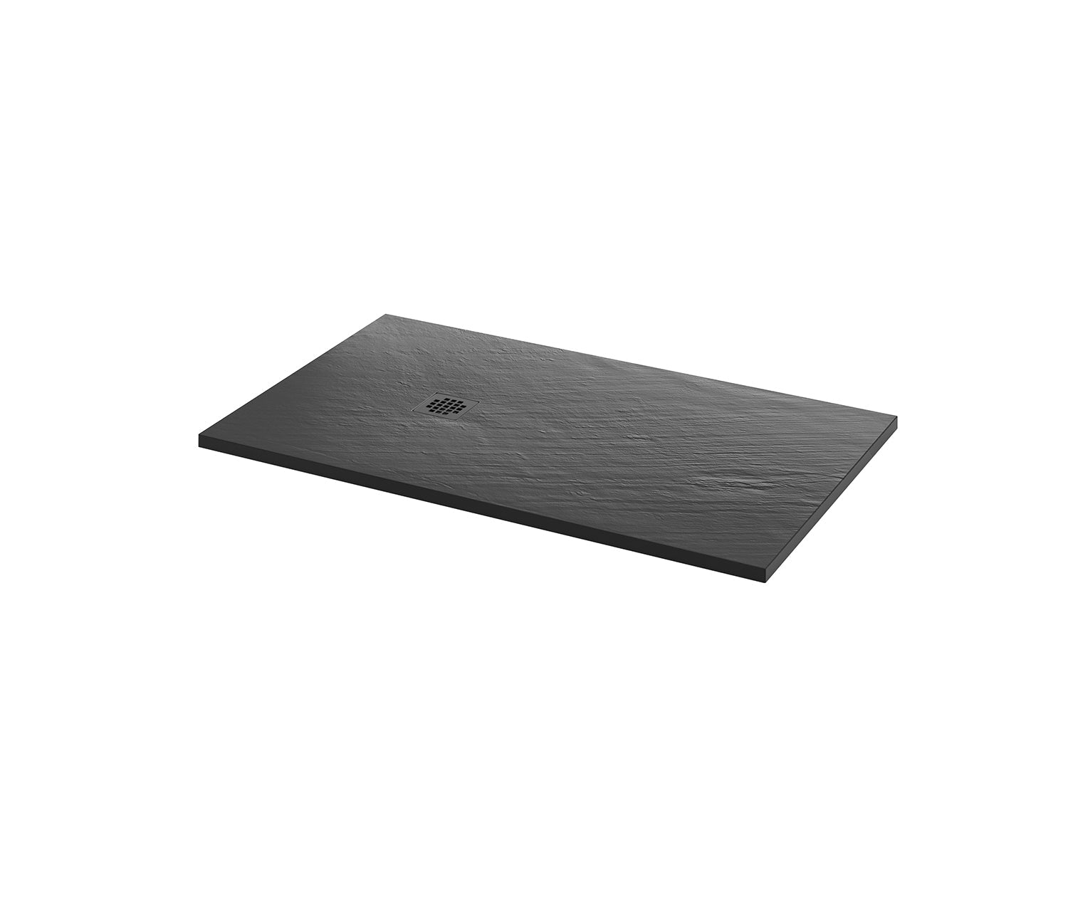 Fossil Base 6036 Natural Stone Alcove or Corner Shower Base with End Drain in Graphite - Plumbing Market