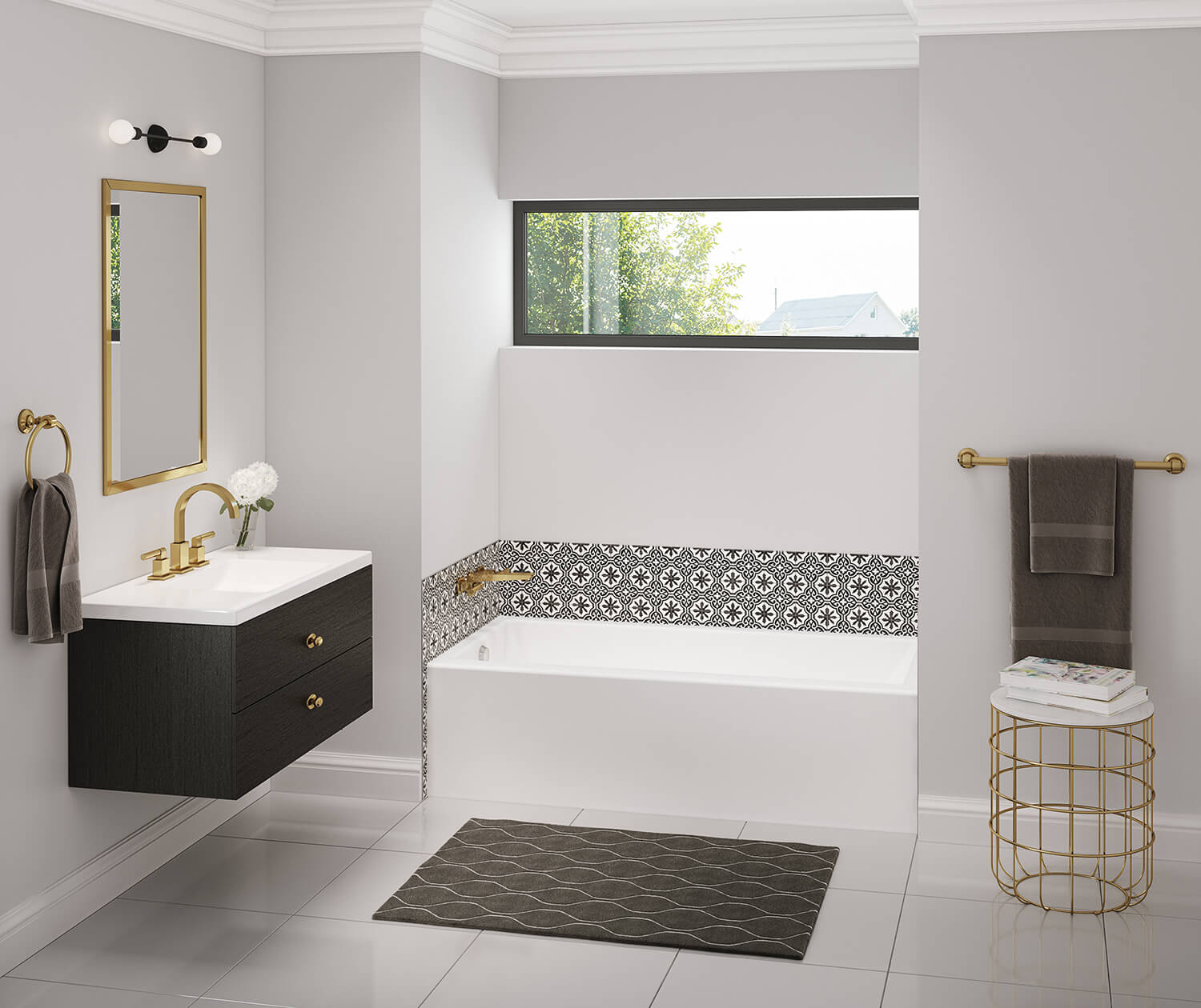 Bosca Access 6030 Acrylic Alcove Left-Hand Drain Bathtub in White - Plumbing Market