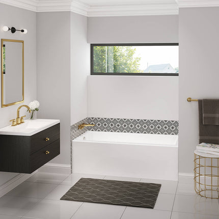 Bosca 6032 AFR Acrylic Alcove Left-Hand Drain Bathtub in White - Plumbing Market