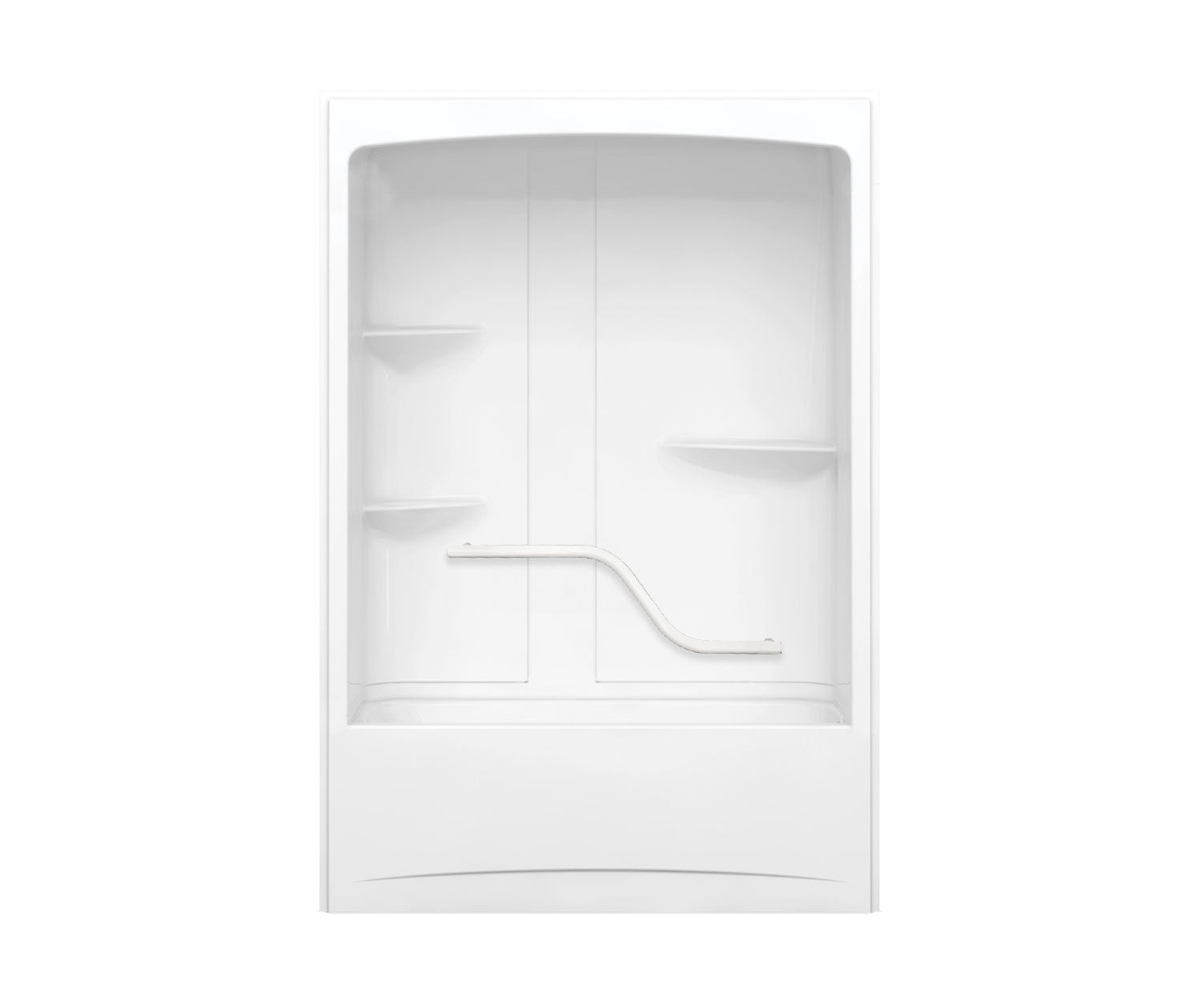 Allia TSR-6032 Acrylic Alcove Left-Hand Drain One-Piece Tub Shower in White - Plumbing Market
