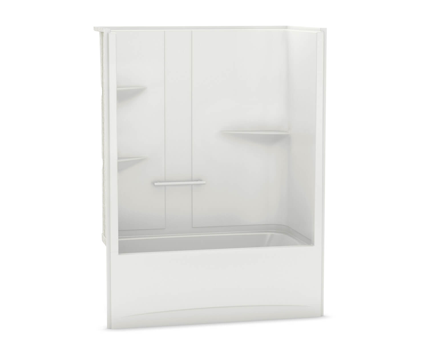 Allia TS-6032 Acrylic Alcove Left-Hand Drain One-Piece Tub Shower in White - Plumbing Market