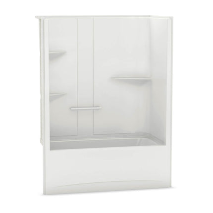 Allia TS-6032 Acrylic Alcove Left-Hand Drain One-Piece Tub Shower in White - Plumbing Market