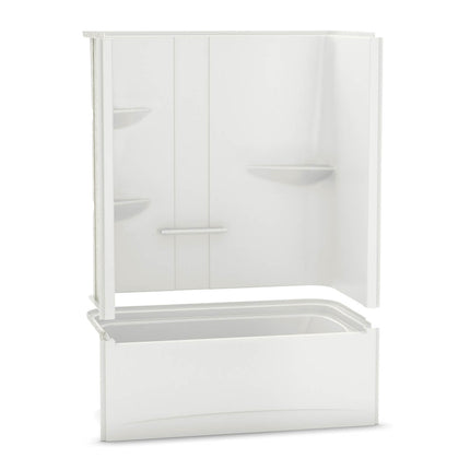 ALLIA TS-6032 Acrylic Alcove Left-Hand Drain Two-Piece Tub Shower in White - Plumbing Market
