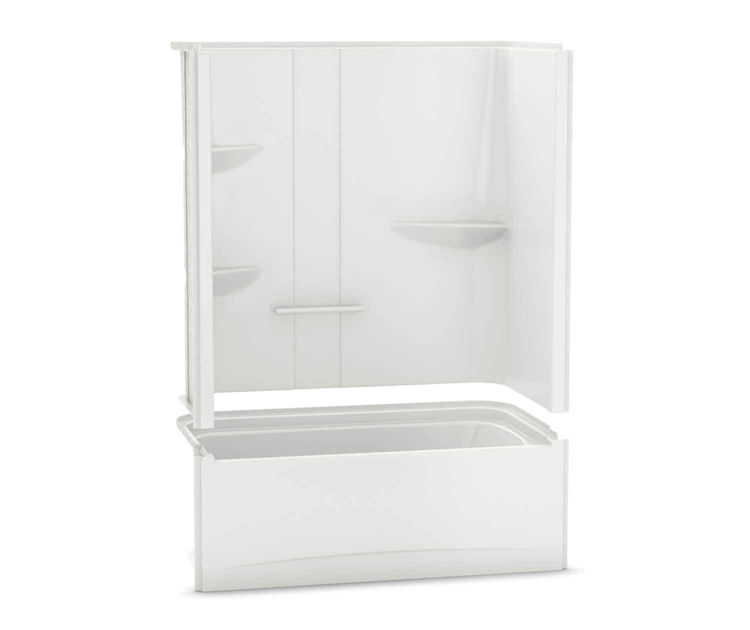 ALLIA TS-6032 Acrylic Alcove Left-Hand Drain Two-Piece Tub Shower in White - Plumbing Market