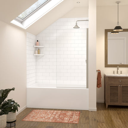 Versaline 6036 Composite Glue-up Four-Piece Shower Wall Kit in Subway White - Plumbing Market