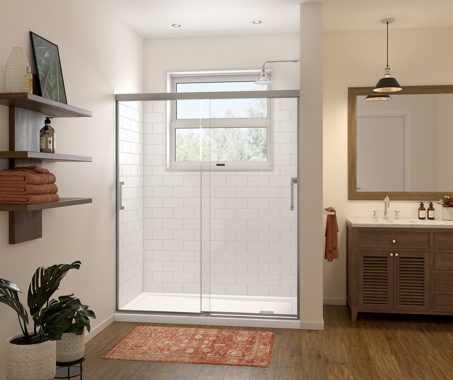 Versaline 6036 Composite Glue-up Four-Piece Shower Wall Kit in Subway White - Plumbing Market