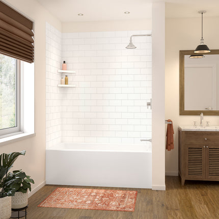 Versaline 6036 Composite Glue-up Four-Piece Shower Wall Kit in Subway White - Plumbing Market