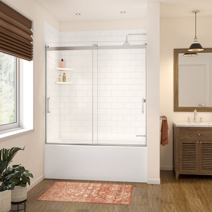 Versaline 6036 Composite Glue-up Four-Piece Shower Wall Kit in Subway White - Plumbing Market