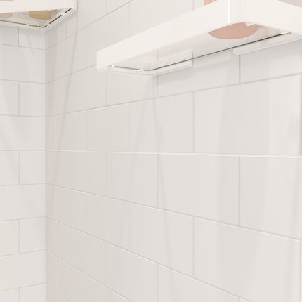 Versaline 6036 Composite Glue-up Four-Piece Shower Wall Kit in Subway White - Plumbing Market