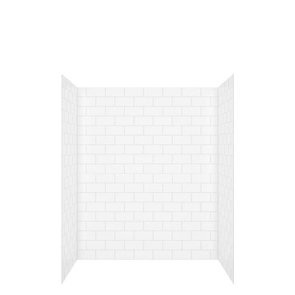 Versaline 6036 Composite Glue-up Four-Piece Shower Wall Kit in Subway White - Plumbing Market