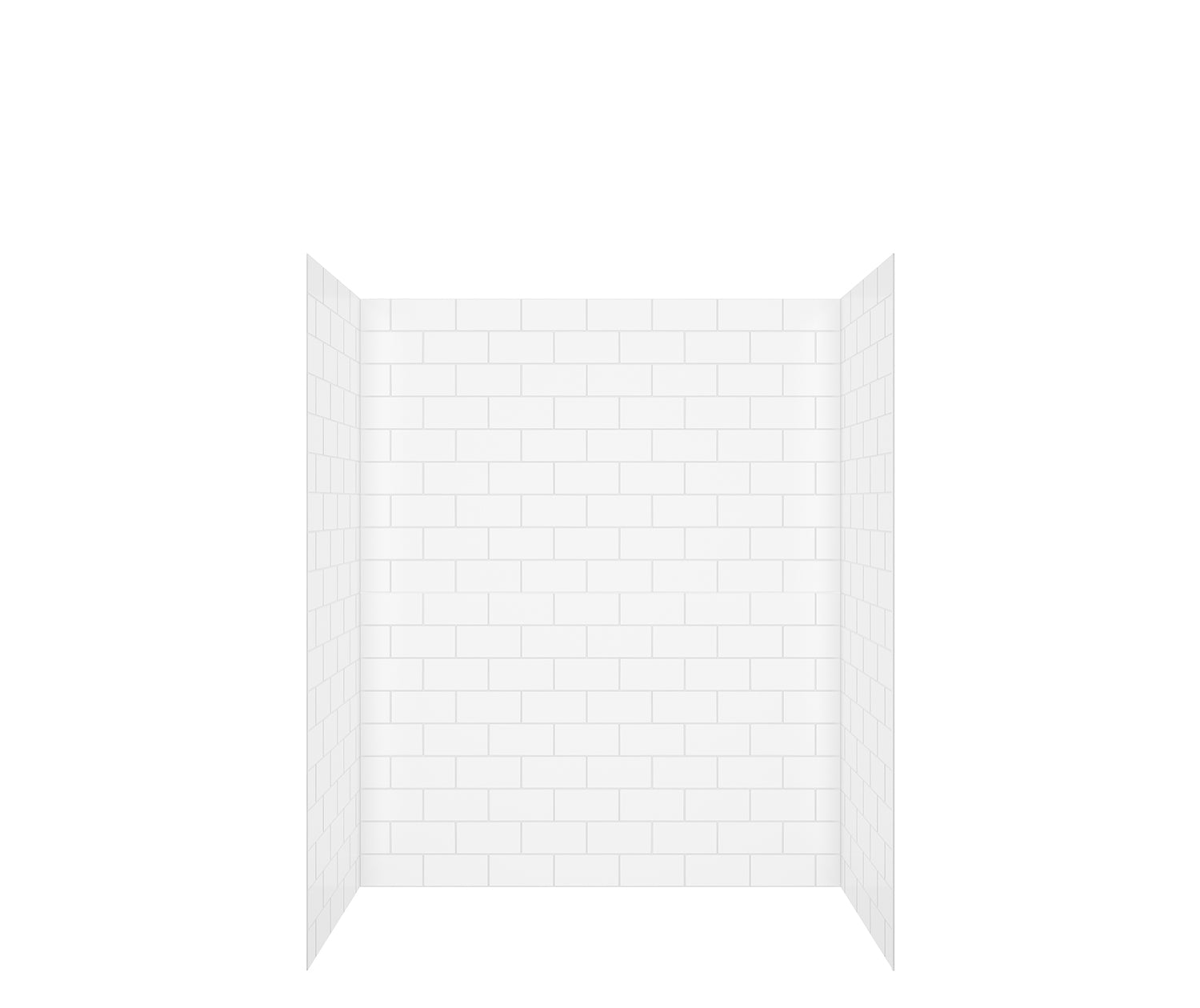 Versaline 6036 Composite Glue-up Four-Piece Shower Wall Kit in Subway White - Plumbing Market