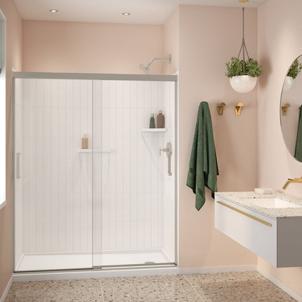 Versaline 6036 Composite Glue-up Four-Piece Shower Wall Kit in Vertical White - Plumbing Market