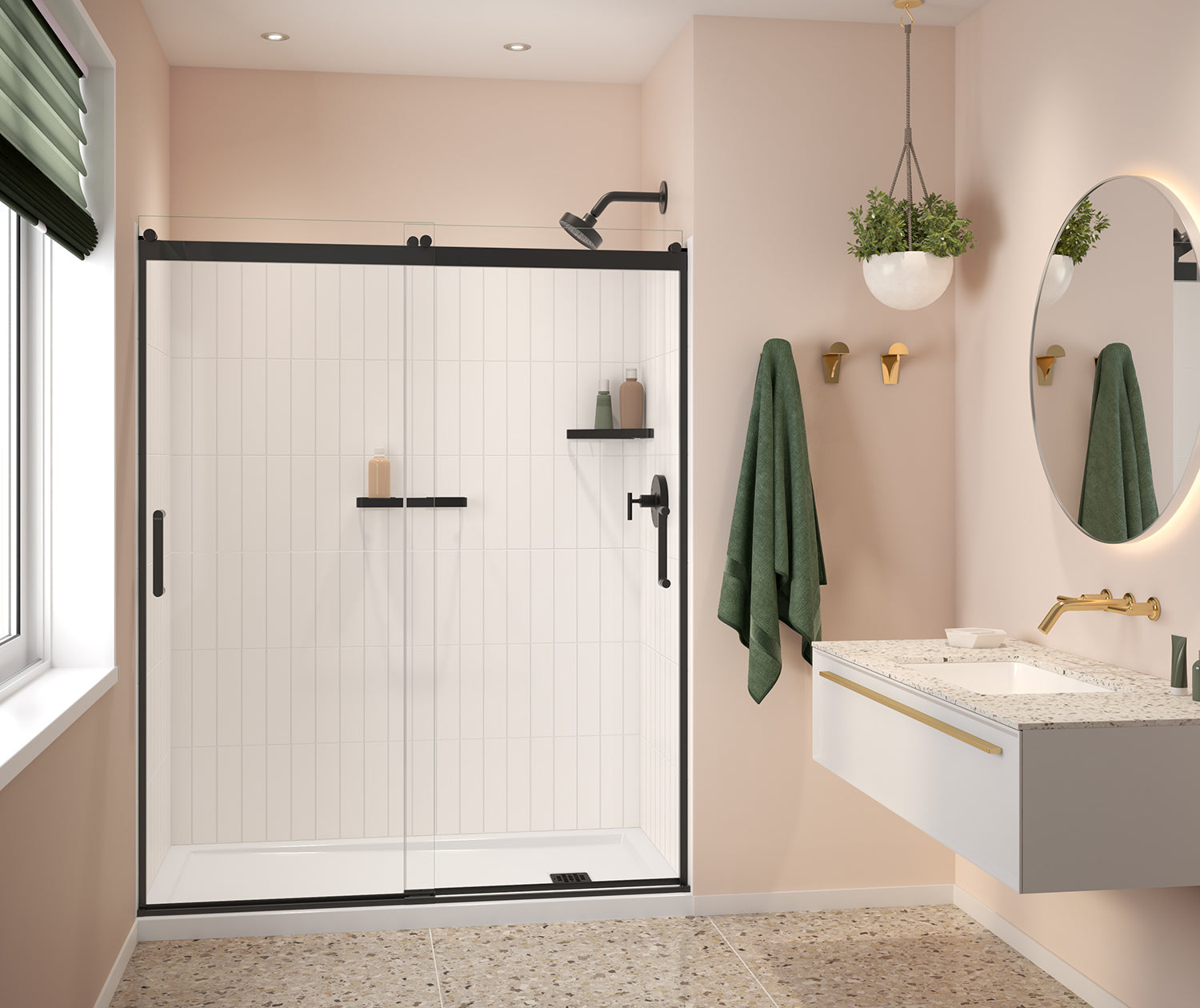 Versaline 6036 Composite Glue-up Four-Piece Shower Wall Kit in Vertical White - Plumbing Market