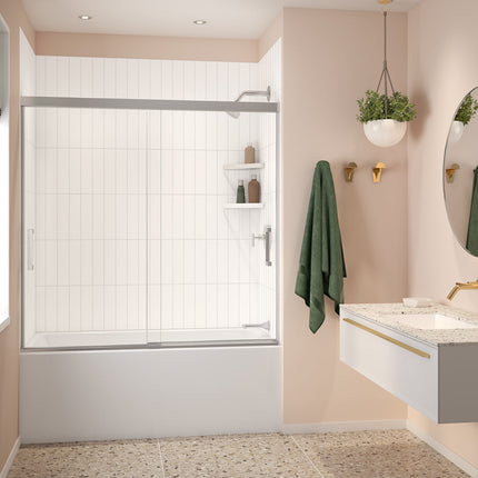 Versaline 6036 Composite Glue-up Four-Piece Shower Wall Kit in Vertical White - Plumbing Market