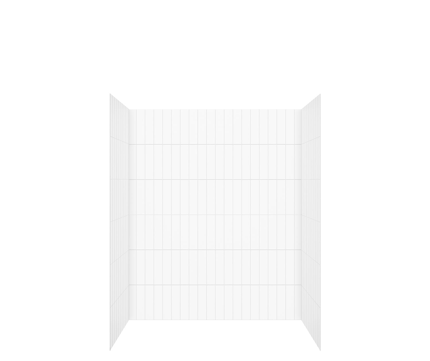 Versaline 6036 Composite Glue-up Four-Piece Shower Wall Kit in Vertical White - Plumbing Market