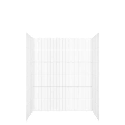 Versaline 6036 Composite Glue-up Four-Piece Shower Wall Kit in Vertical White - Plumbing Market