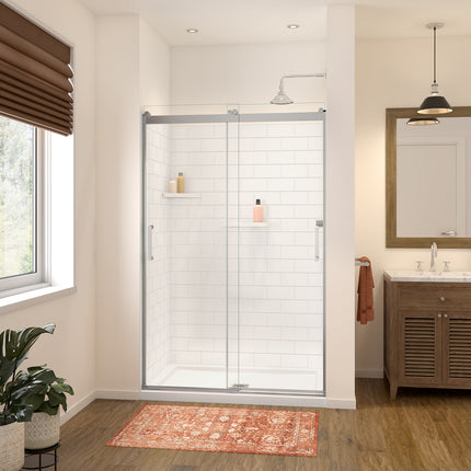 Versaline 4836 Composite Glue-up Four-Piece Shower Wall Kit in Subway White - Plumbing Market