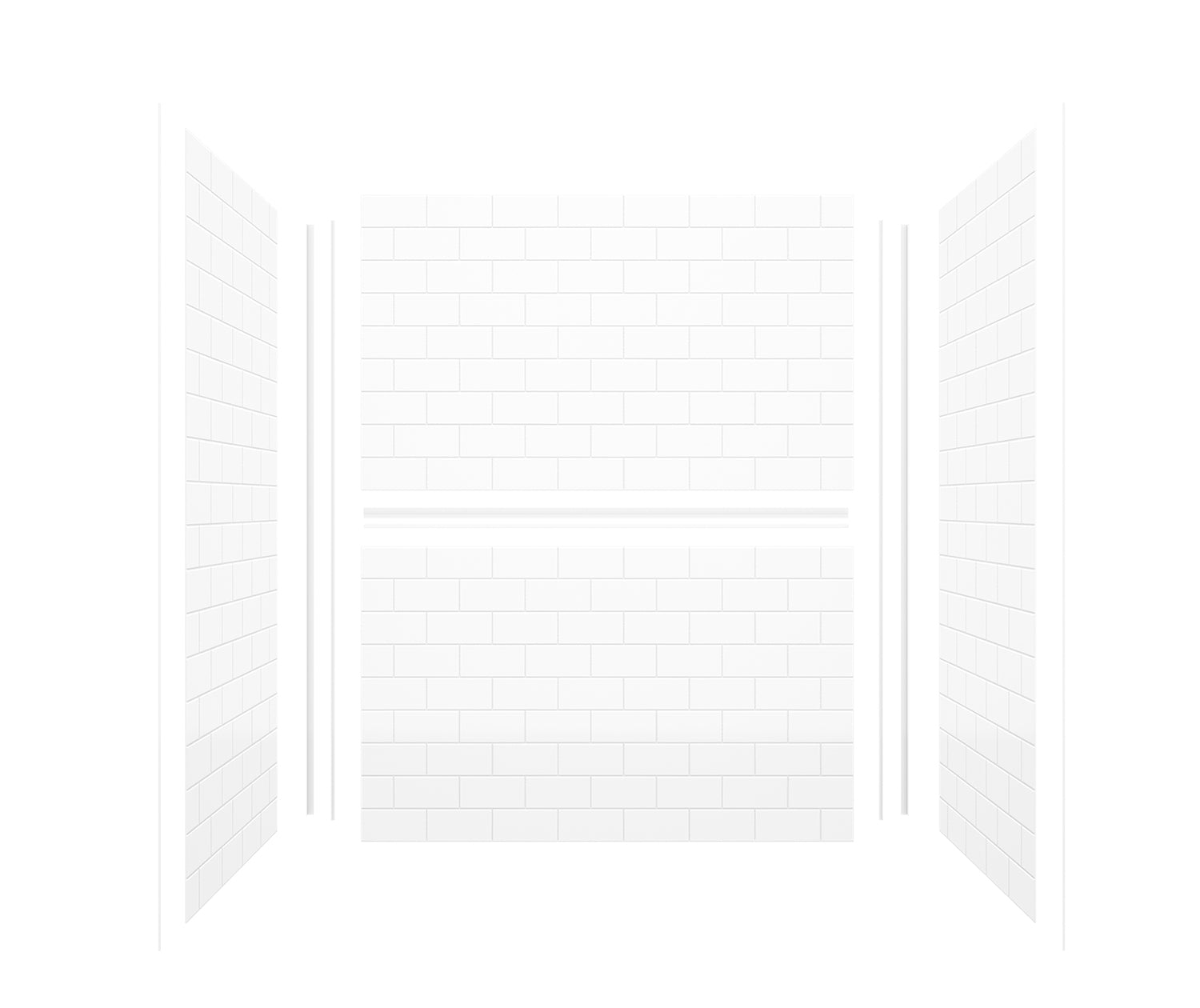 Versaline 4836 Composite Glue-up Four-Piece Shower Wall Kit in Subway White - Plumbing Market