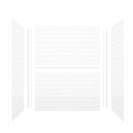 Versaline 4836 Composite Glue-up Four-Piece Shower Wall Kit in Subway White - Plumbing Market