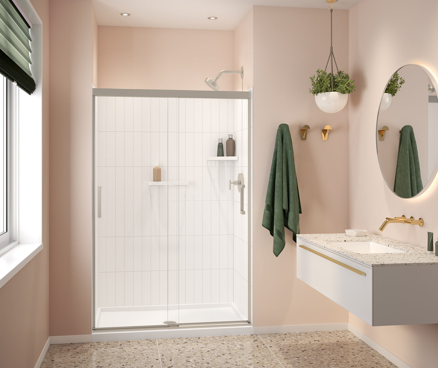 Versaline 48 in. Alcove Wall Kit - Vertical in White - Plumbing Market