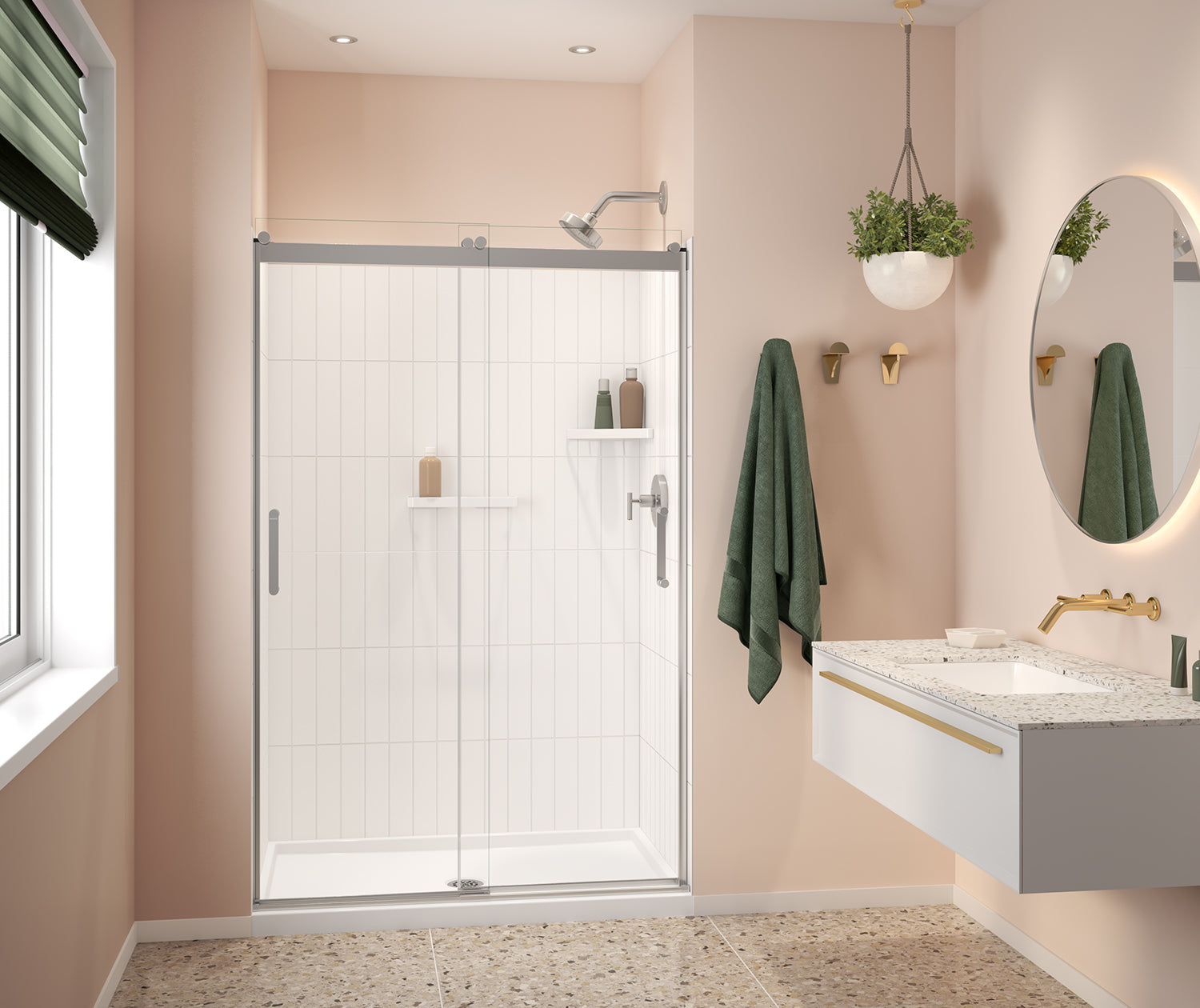 Versaline 48 in. Alcove Wall Kit - Vertical in White - Plumbing Market