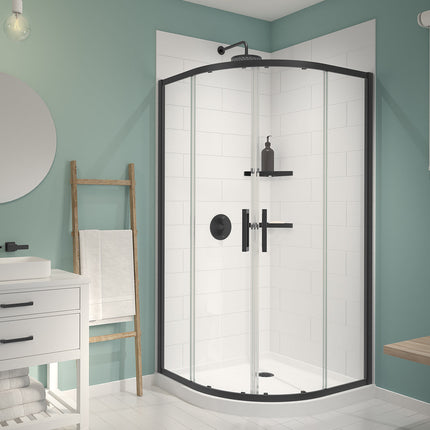 Denso 42 in. Solid Surface Glue up Two-Piece Wall Kit in White - Plumbing Market