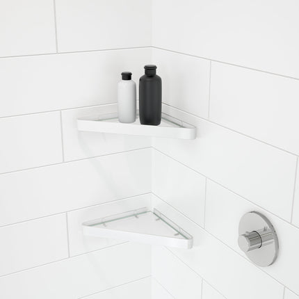 Denso 42 in. Solid Surface Glue up Two-Piece Wall Kit in White - Plumbing Market