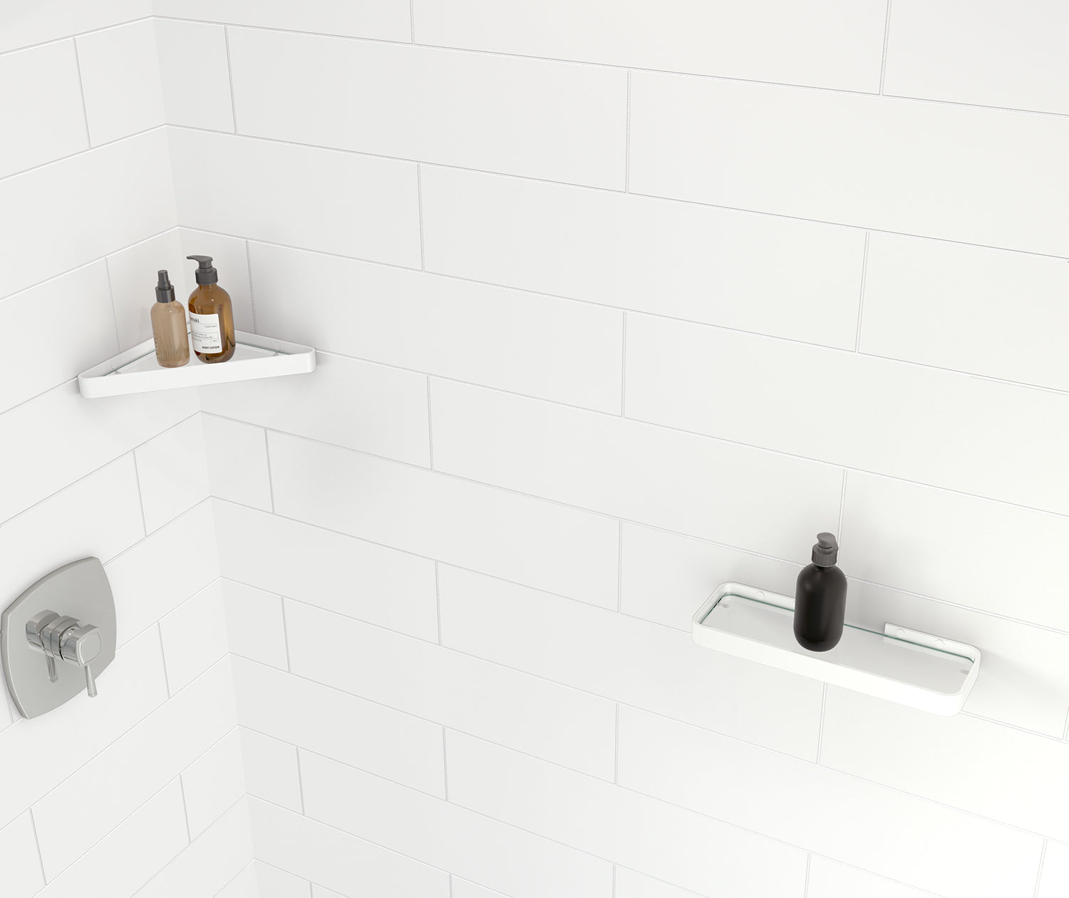 Denso 62 in. Solid Surface Glue up Back Wall in White - Plumbing Market