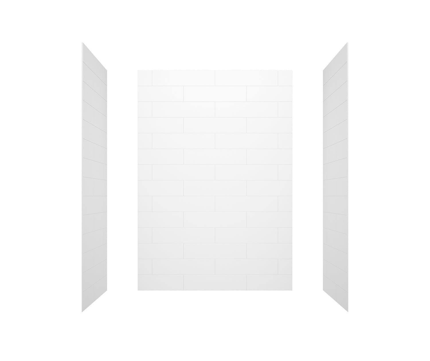 Denso 62 in. Solid Surface Glue up Back Wall in White - Plumbing Market