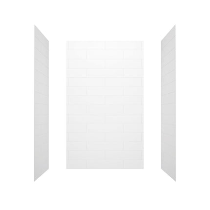 Denso 50 in. Solid Surface Glue up Back Wall in White - Plumbing Market