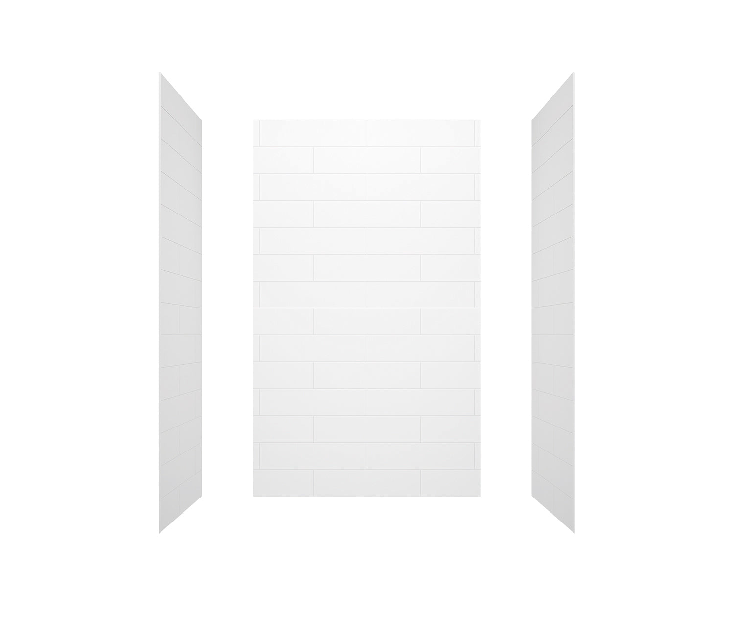 Denso 50 in. Solid Surface Glue up Back Wall in White - Plumbing Market