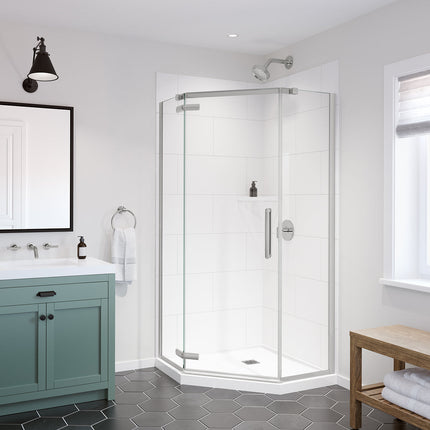 Denso 42 in. Solid Surface Glue up Two-Piece Wall Kit in White - Plumbing Market