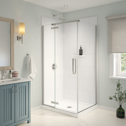 Denso 42 in. Solid Surface Glue up Two-Piece Wall Kit in White - Plumbing Market