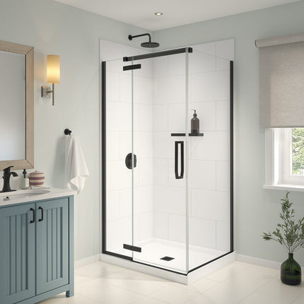 Denso 42 in. Solid Surface Glue up Two-Piece Wall Kit in White - Plumbing Market