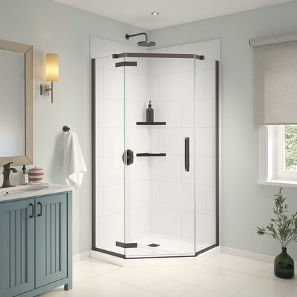 Denso 42 in. Solid Surface Glue up Two-Piece Wall Kit in White - Plumbing Market