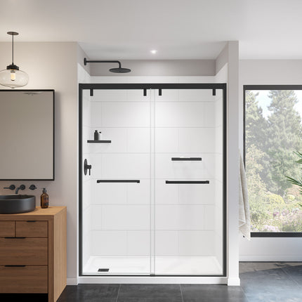 Denso 62 in. Solid Surface Glue up Back Wall in White - Plumbing Market