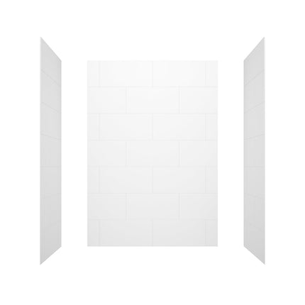 Denso 62 in. Solid Surface Glue up Back Wall in White - Plumbing Market