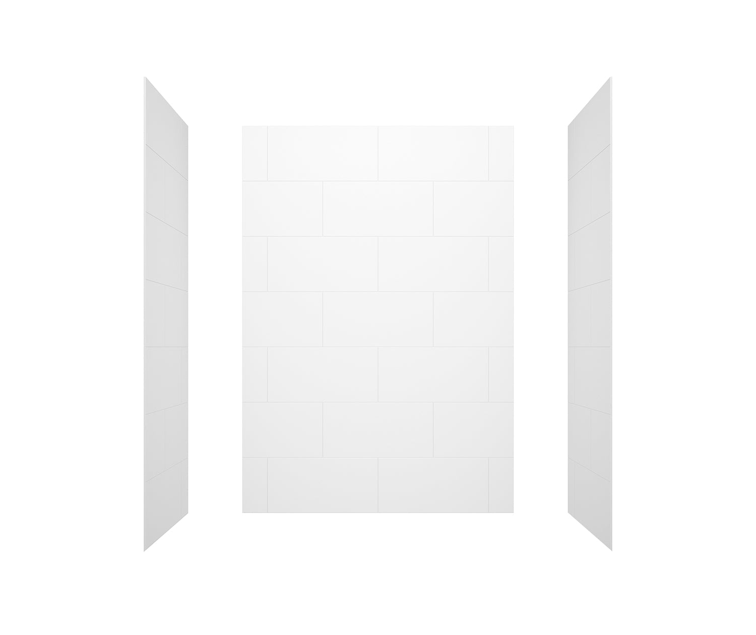 Denso 62 in. Solid Surface Glue up Back Wall in White - Plumbing Market