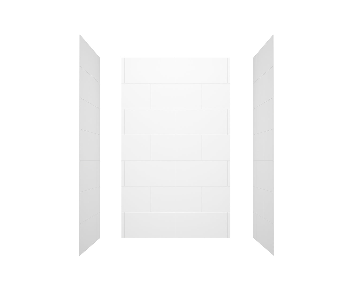 Denso 50 in. Solid Surface Glue up Back Wall in White - Plumbing Market