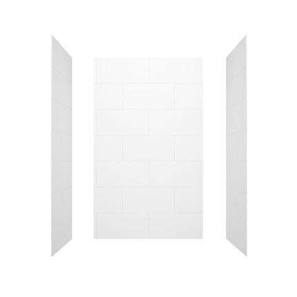 Denso 50 in. Solid Surface Glue up Back Wall in White - Plumbing Market