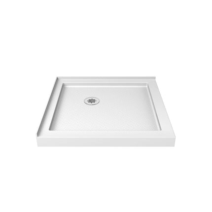 Roka 3636 Acrylic Corner Shower Base with Corner Drain in White - Plumbing Market